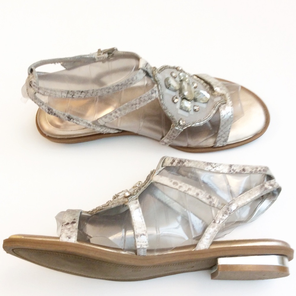 eCollection Silver Rhinestone Embellished Sandals - Picture 3 of 5